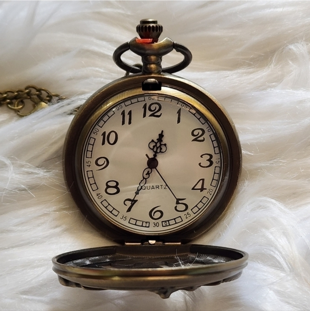 AC DC Hells Bells Pocket Watch , Rock Band Pocket Watch NWT - Picture 4 of 4